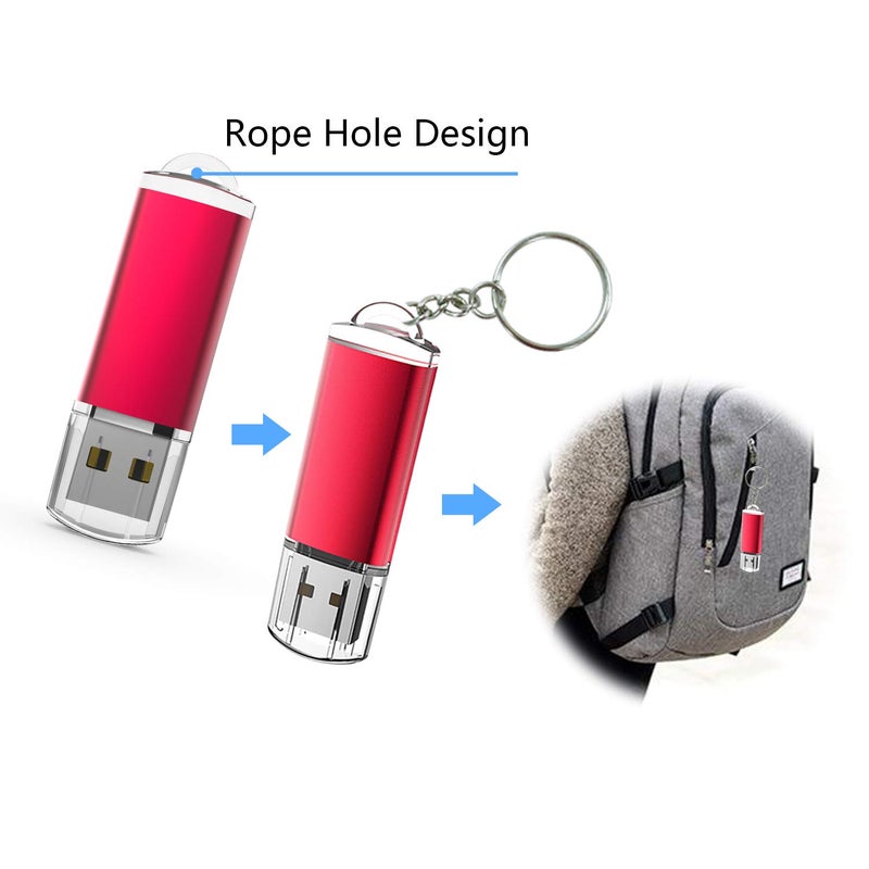 RAOYI 10 Pack 32GB USB Flash Drive USB 2.0 Memory Stick Thumb Drive Pen Drive Jump Drive-Red - Image 5